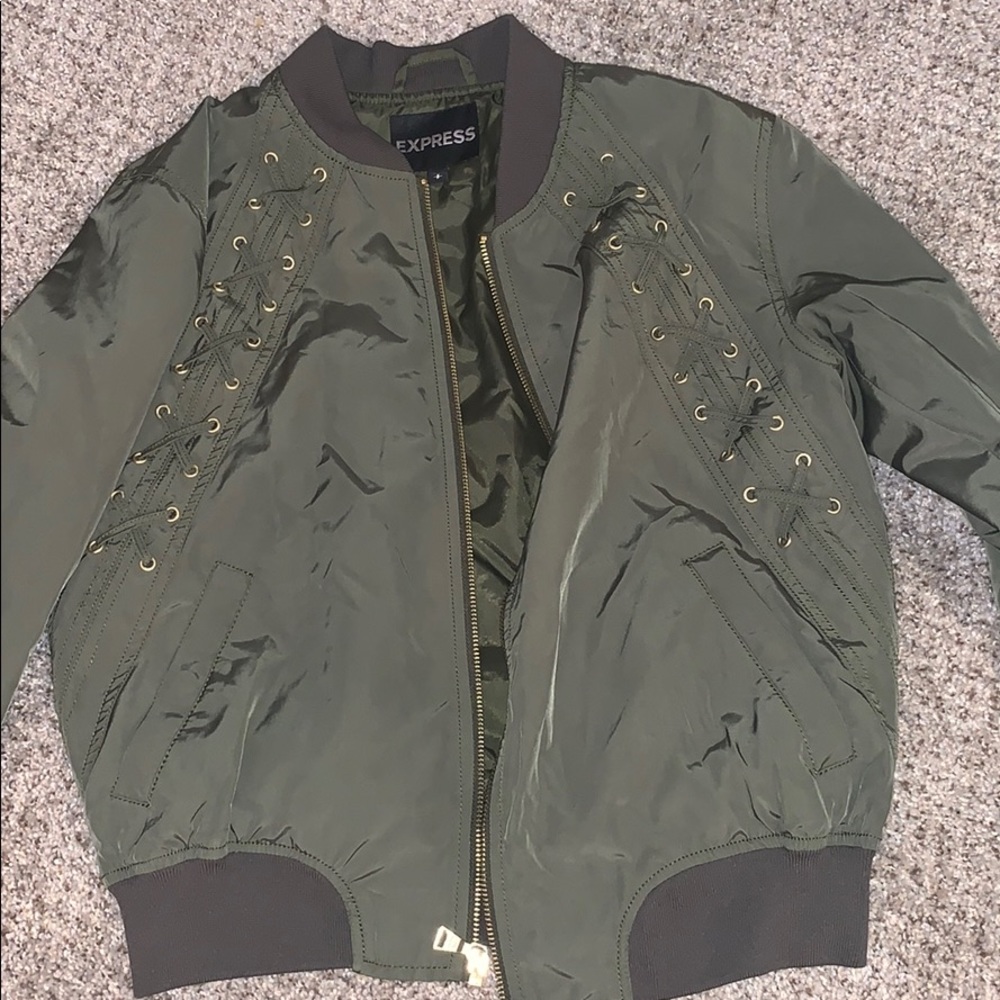 Express army green bomber jacket